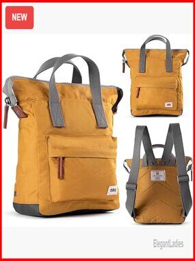 Small Nylon Tote Backpack with Wide Mouth and Chunky Zippers
